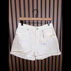 Zara Women's White Jean Shorts